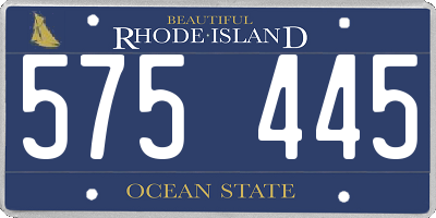 RI license plate 575445