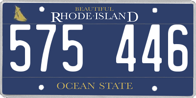RI license plate 575446
