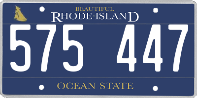 RI license plate 575447
