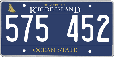 RI license plate 575452
