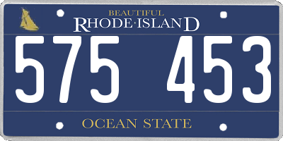 RI license plate 575453