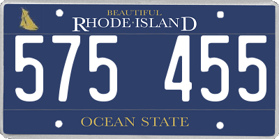RI license plate 575455