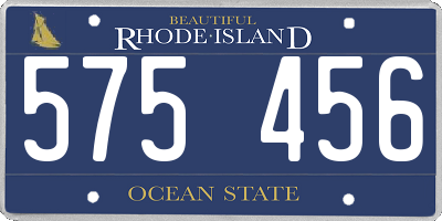 RI license plate 575456
