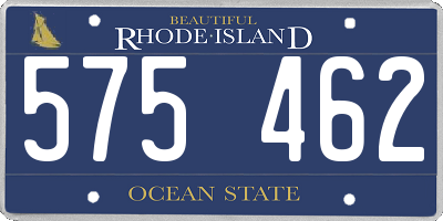 RI license plate 575462