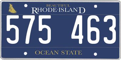 RI license plate 575463