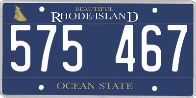 RI license plate 575467