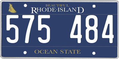 RI license plate 575484