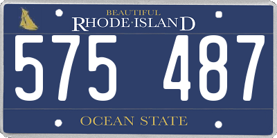 RI license plate 575487