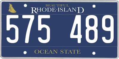 RI license plate 575489