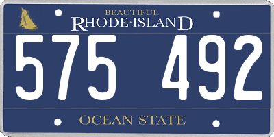 RI license plate 575492