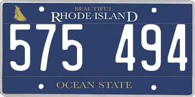 RI license plate 575494