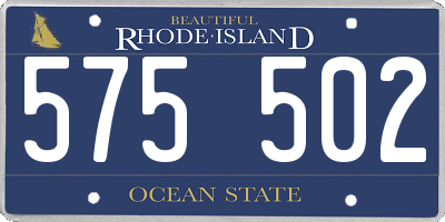 RI license plate 575502
