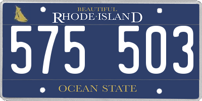 RI license plate 575503