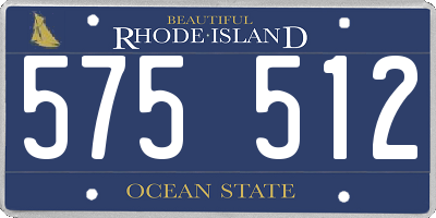 RI license plate 575512