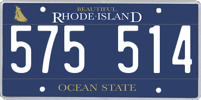 RI license plate 575514