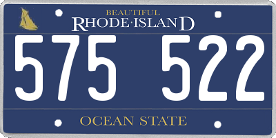 RI license plate 575522