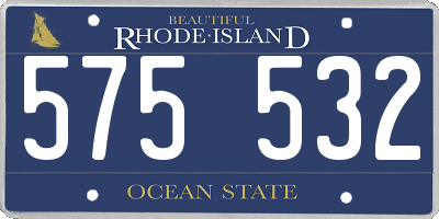 RI license plate 575532