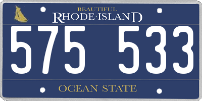 RI license plate 575533
