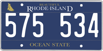 RI license plate 575534