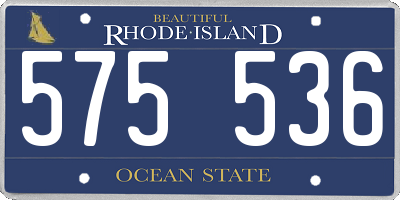RI license plate 575536