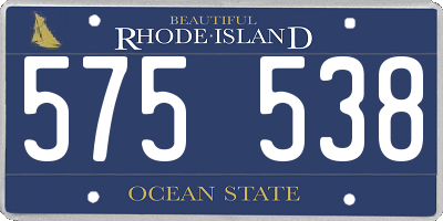 RI license plate 575538
