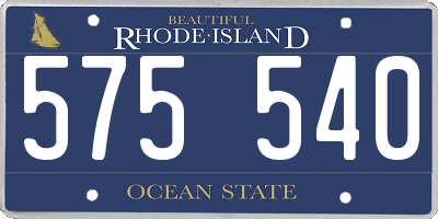 RI license plate 575540