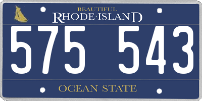 RI license plate 575543