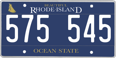 RI license plate 575545