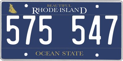 RI license plate 575547