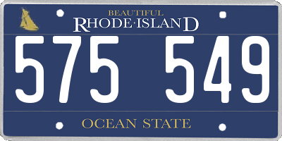 RI license plate 575549