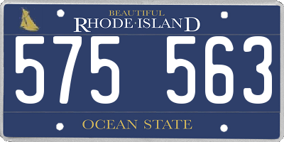 RI license plate 575563