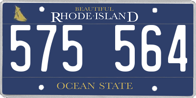 RI license plate 575564