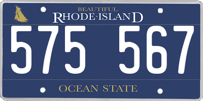 RI license plate 575567