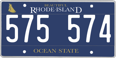 RI license plate 575574