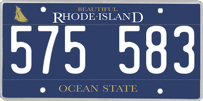 RI license plate 575583