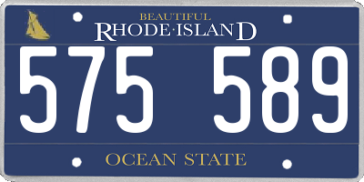 RI license plate 575589