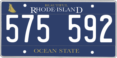 RI license plate 575592