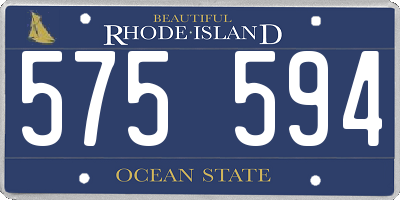 RI license plate 575594