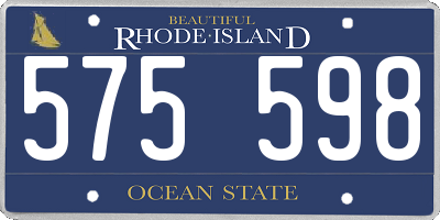 RI license plate 575598