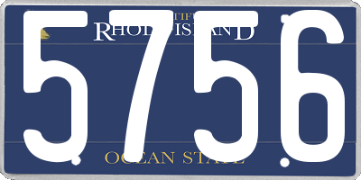 RI license plate 5756