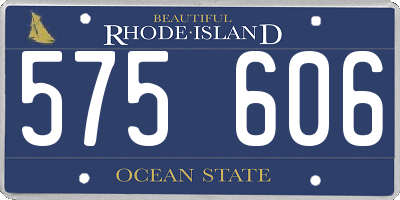 RI license plate 575606