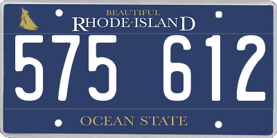 RI license plate 575612
