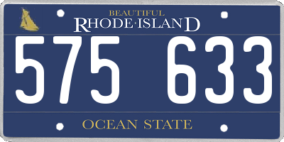 RI license plate 575633