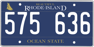 RI license plate 575636