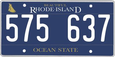 RI license plate 575637