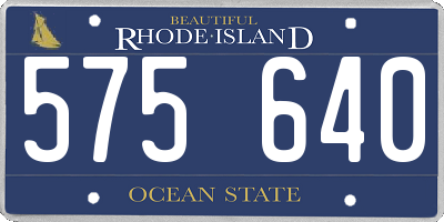 RI license plate 575640