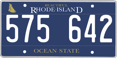 RI license plate 575642