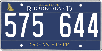 RI license plate 575644