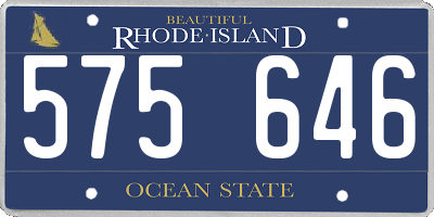 RI license plate 575646