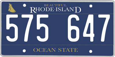 RI license plate 575647